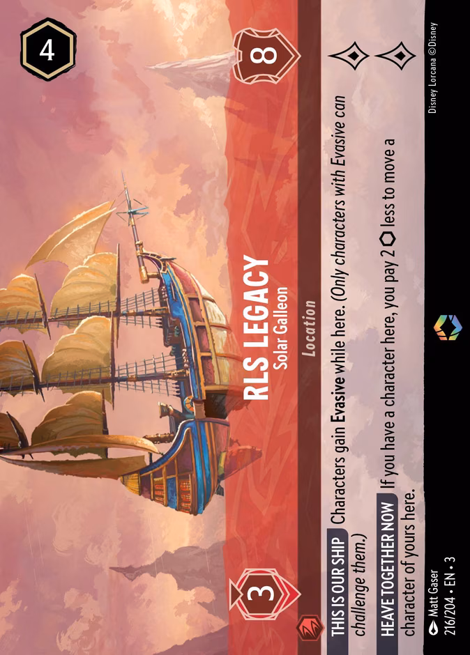 RLS Legacy - Solar Galleon Lorcana card (216/204, Into the Inklands)