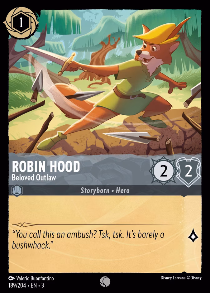Robin Hood - Beloved Outlaw Lorcana card (189/204, Into the Inklands)