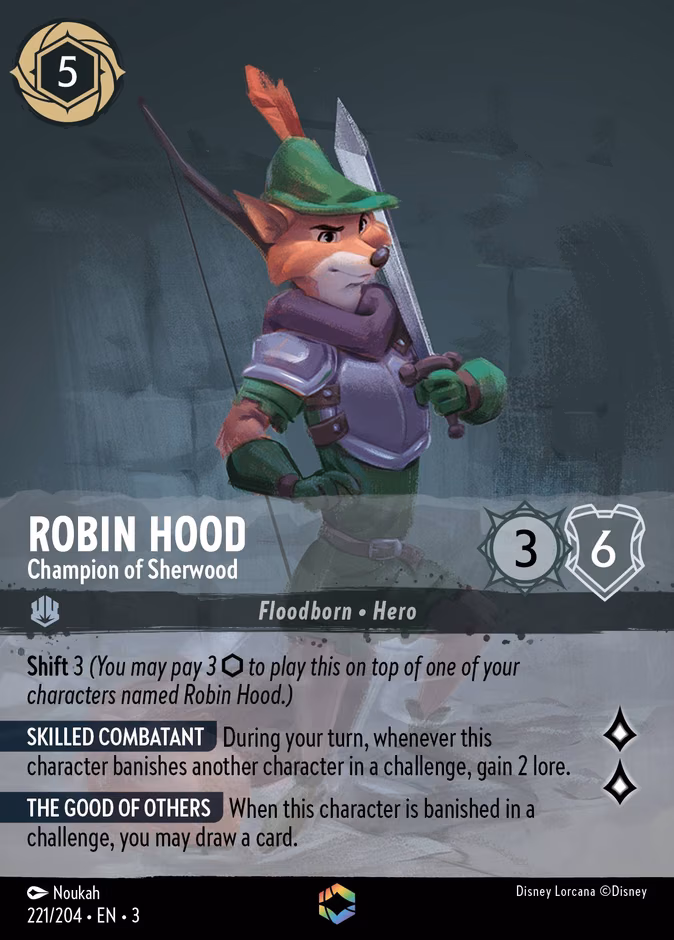 Robin Hood - Champion of Sherwood Lorcana card (221/204)