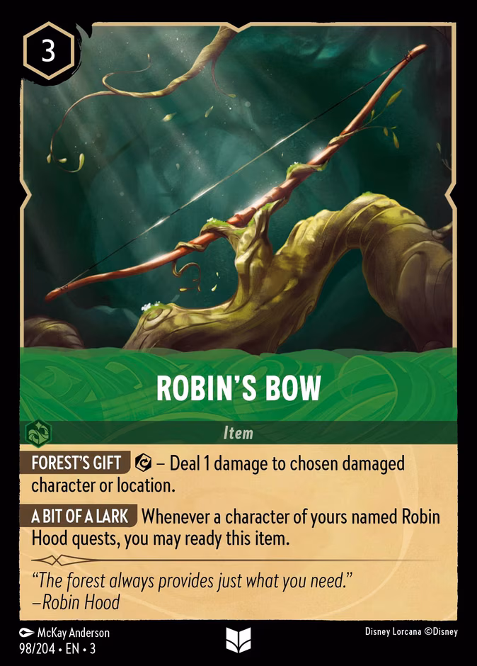 Robin's Bow Lorcana card (98/204, Into the Inklands)