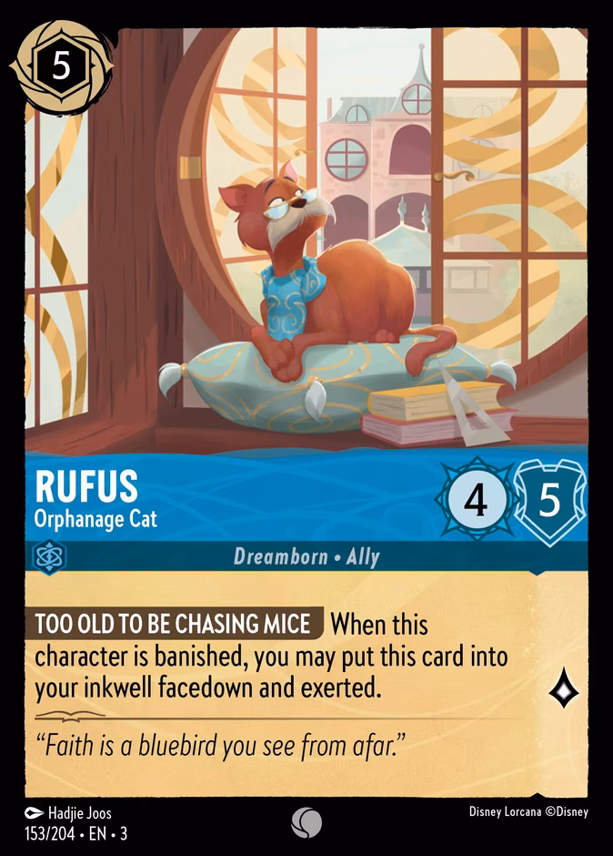 Rufus - Orphanage Cat Lorcana card (153/204, Into the Inklands)