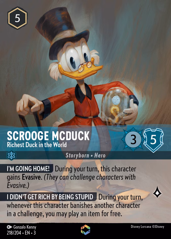 Scrooge McDuck - Richest Duck in the World Lorcana card (218/204)
