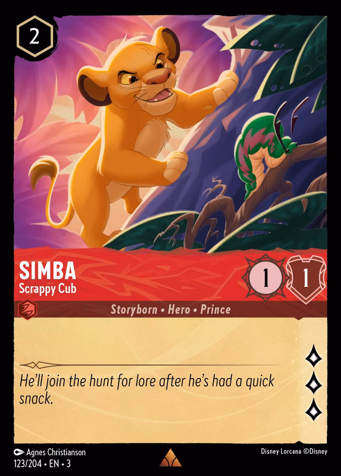 Simba - Scrappy Cub Lorcana card (123/204, Into the Inklands)