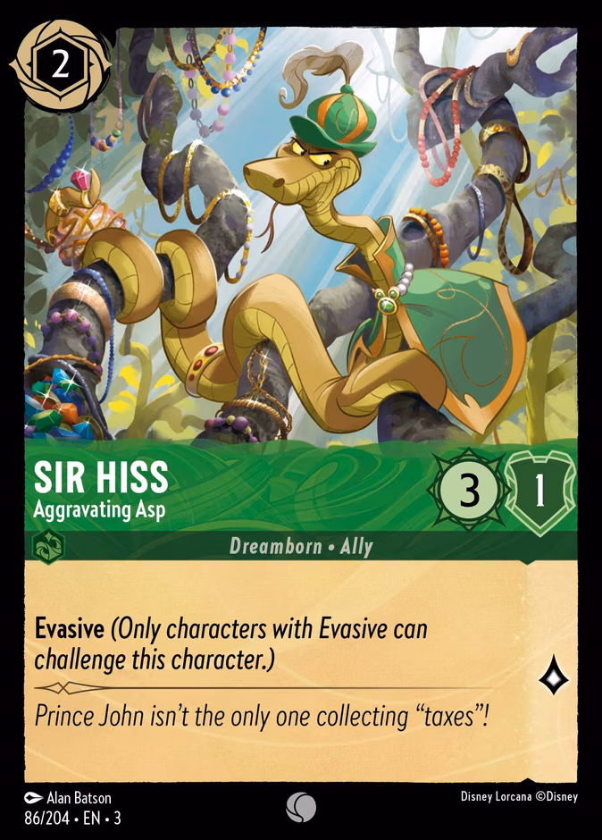 Sir Hiss - Aggravating Asp Lorcana card (86/204, Into the Inklands)