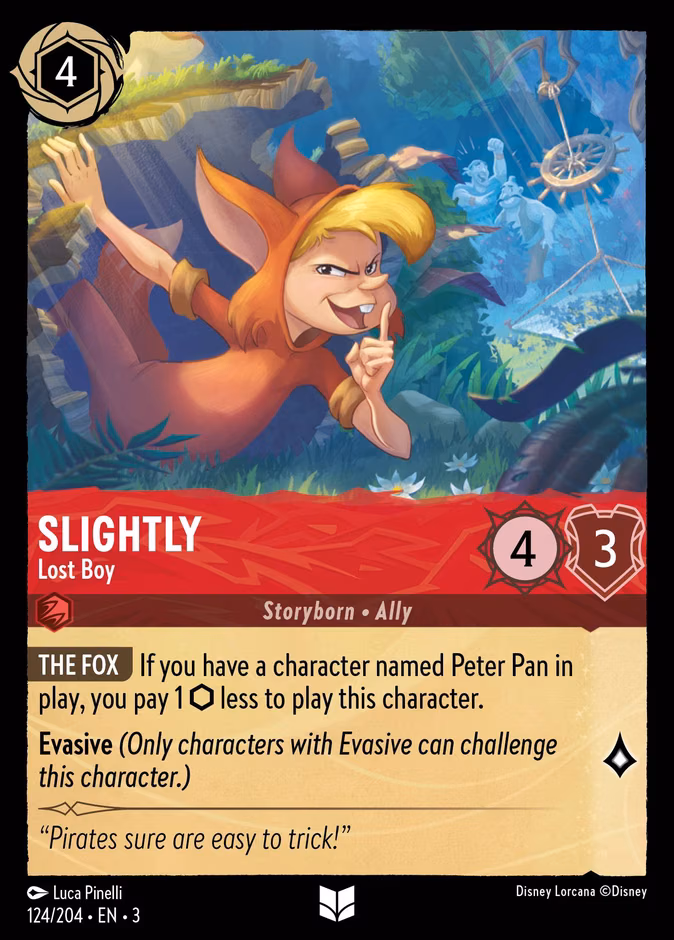 Slightly - Lost Boy Lorcana card (124/204, Into the Inklands)