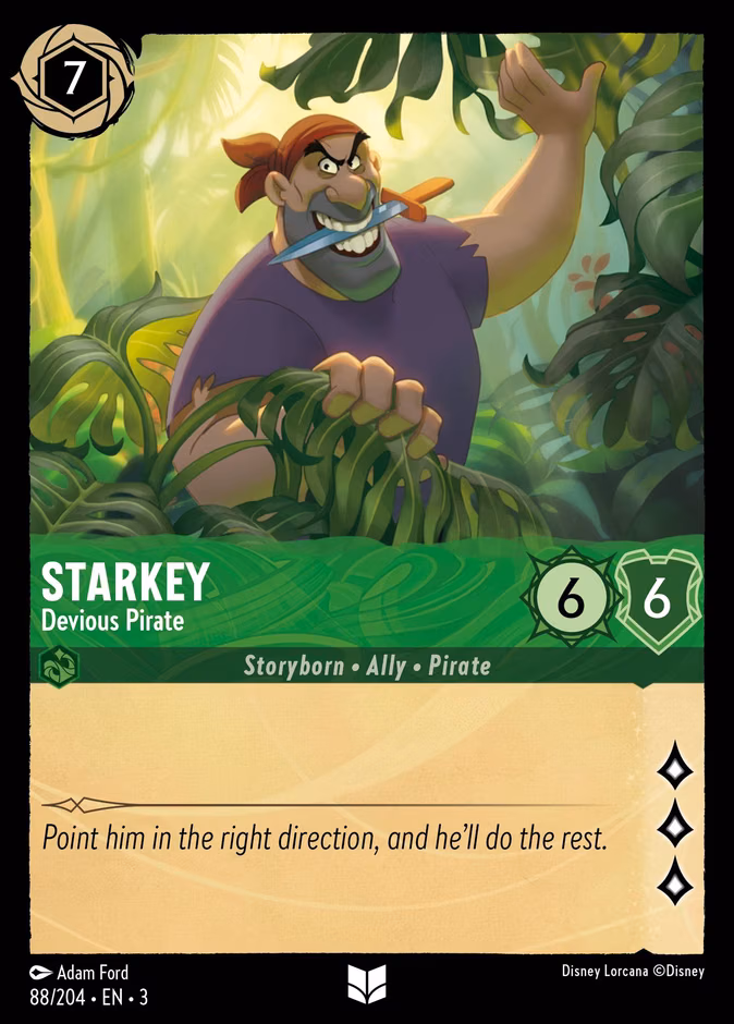 Starkey - Devious Pirate Lorcana card (88/204, Into the Inklands)
