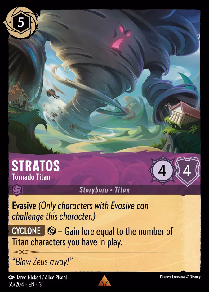 Stratos - Tornado Titan Lorcana card (55/204, Into the Inklands)