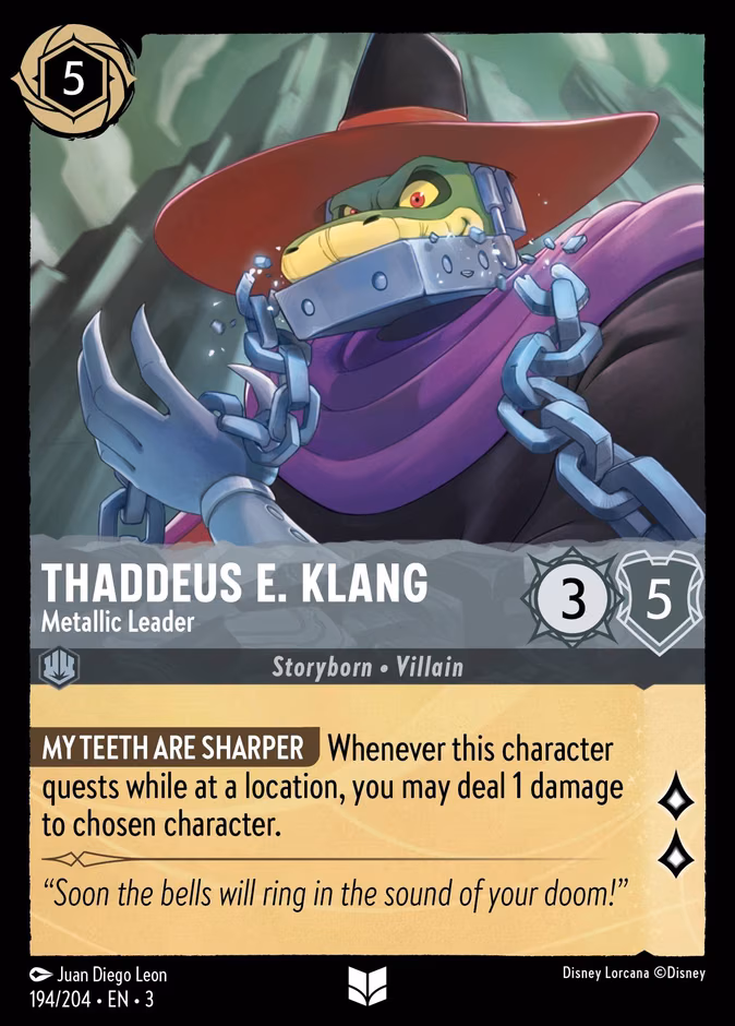 Thaddeus E. Klang - Metallic Leader Lorcana card (194/204, Into the Inklands)