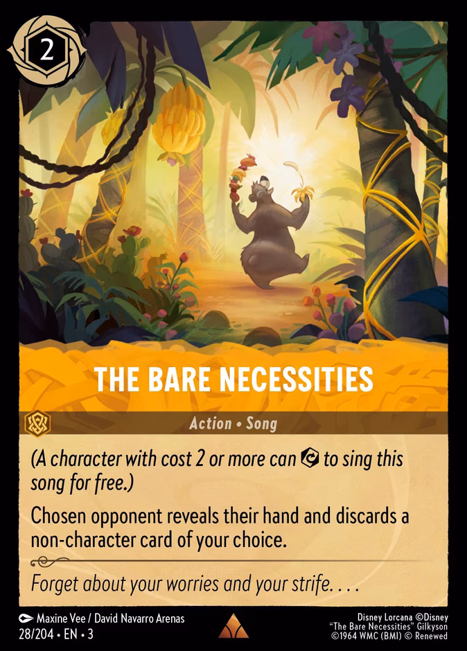 The Bare Necessities Lorcana card (28/204, Into the Inklands)