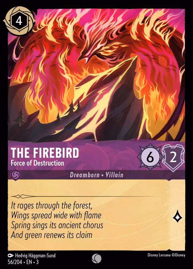 The Firebird - Force of Destruction Lorcana card (56/204, Into the Inklands)