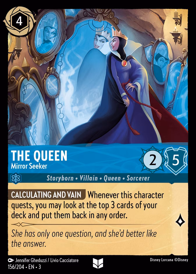 The Queen - Mirror Seeker Lorcana card (156/204, Into the Inklands)