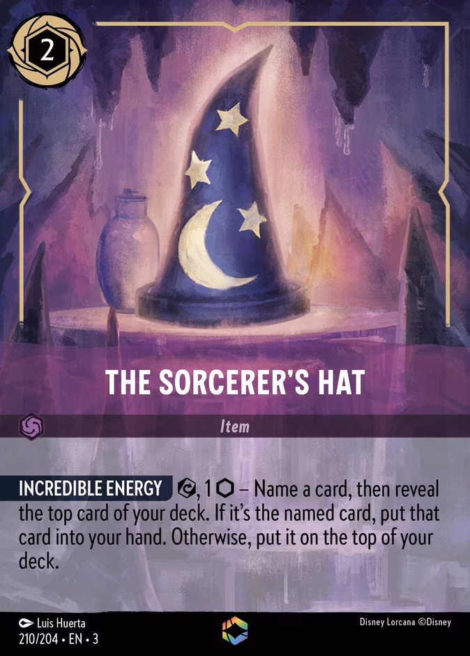 The Sorcerer's Hat Lorcana card (210/204)