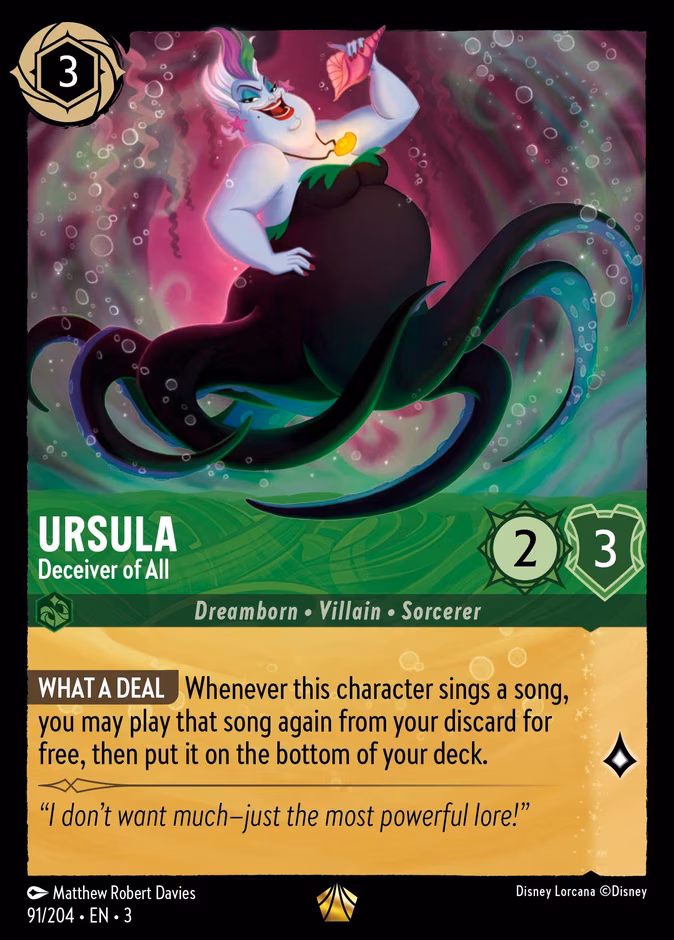 Ursula - Deceiver of All Lorcana card (91/204, Into the Inklands)