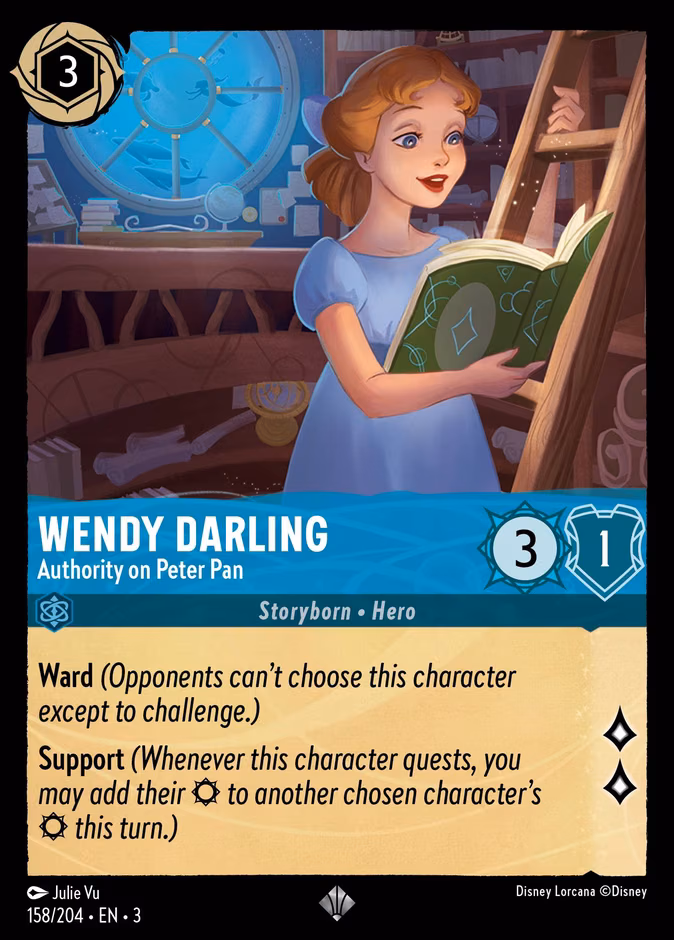 Wendy Darling - Authority on Peter Pan Lorcana card (158/204, Into the Inklands)