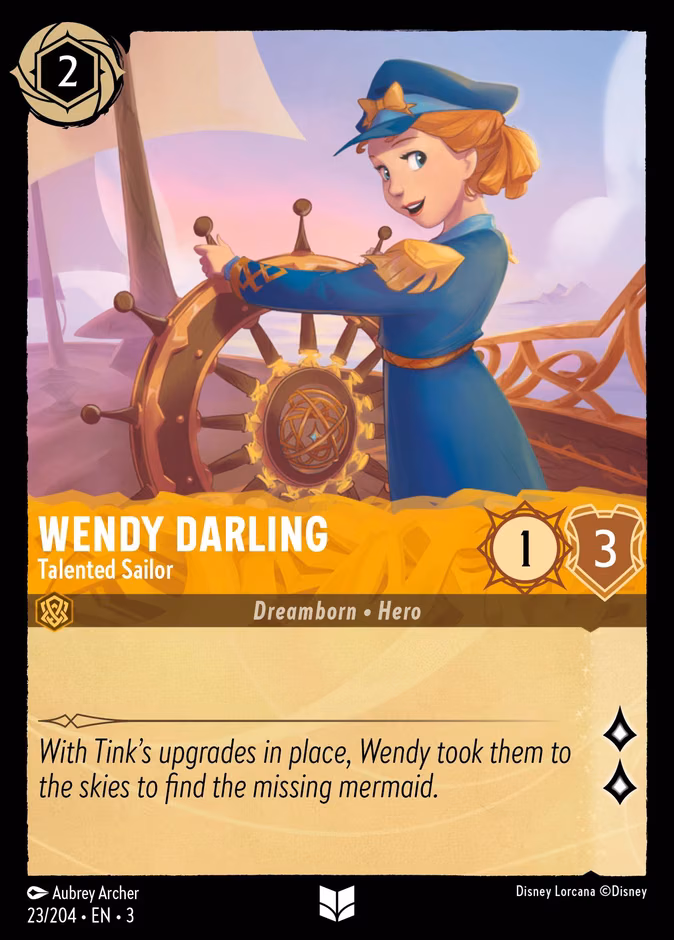 Wendy Darling - Talented Sailor Lorcana card (23/204, Into the Inklands)