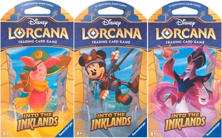 Disney Lorcana Into the Inklands Sleeved Booster Pack Art Bundle [Set of 3]