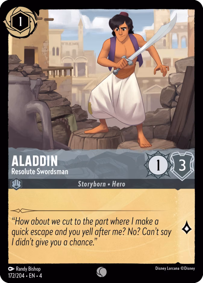 Aladdin - Resolute Swordsman Lorcana card (172/204, Ursula's Return)