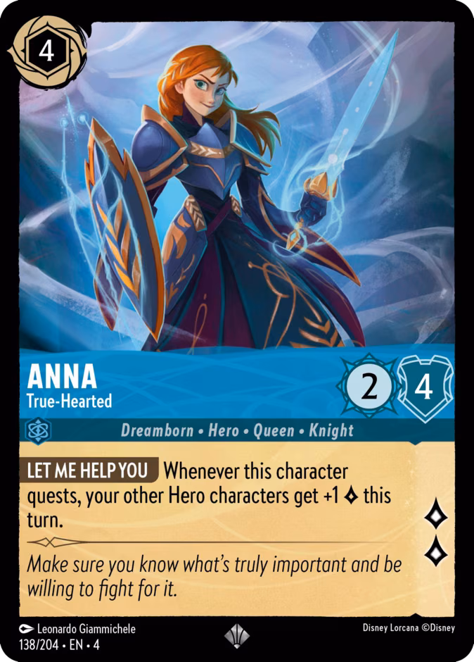 Anna - True-Hearted Lorcana card (138/204, Ursula's Return)