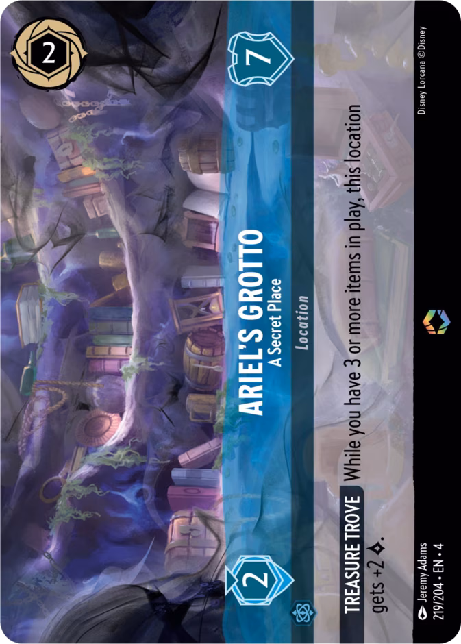 Ariel’s Grotto - A Secret Place Lorcana card (219/204, Ursula's Return)