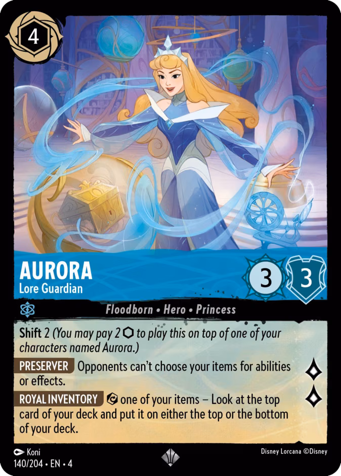 Aurora - Lore Guardian Lorcana card (140/204, Ursula's Return)