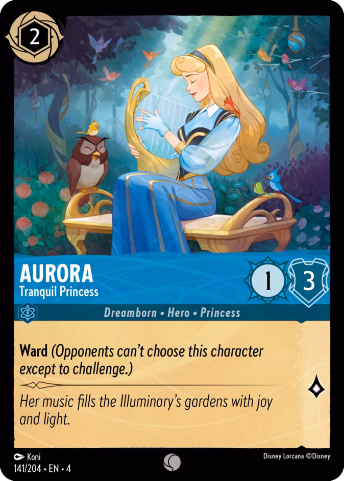 Aurora - Tranquil Princess Lorcana card (141/204, Ursula's Return)