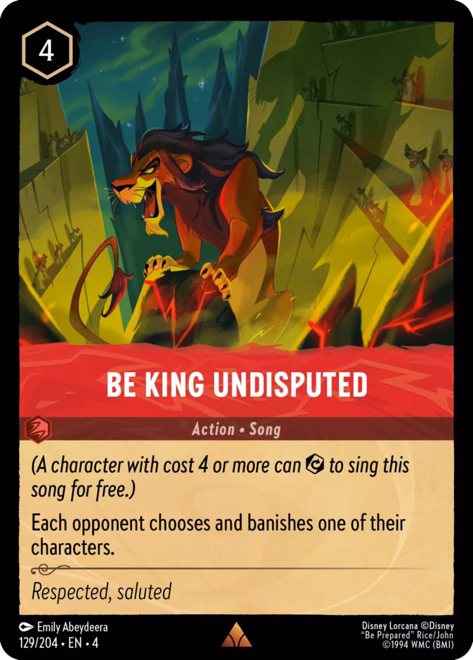 Be King Undisputed Lorcana card (129/204, Ursula's Return)