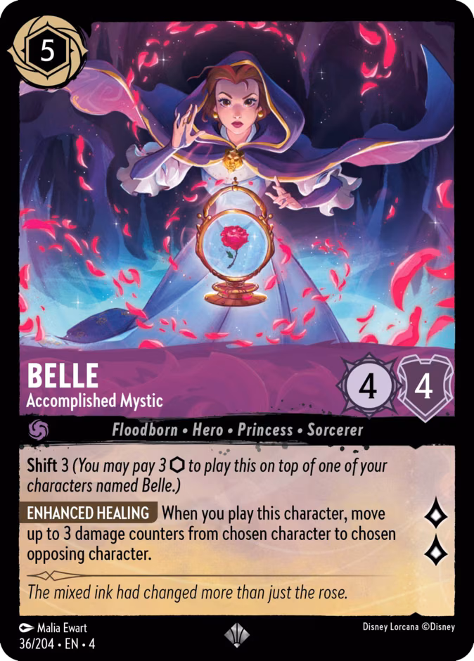 Belle - Accomplished Mystic Lorcana card (36/204, Ursula's Return)