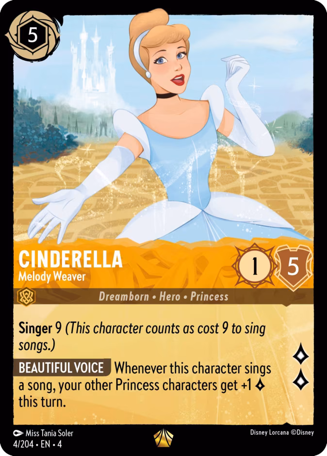 Cinderella - Melody Weaver Lorcana card (4/204, Ursula's Return)