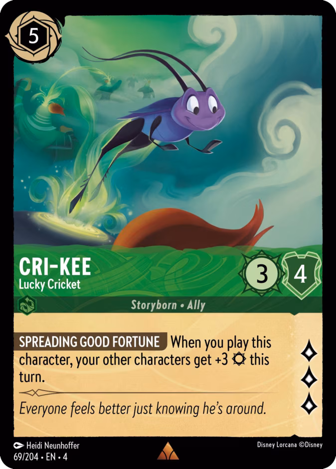 Cri-Kee - Lucky Cricket Lorcana card (69/204, Ursula's Return)