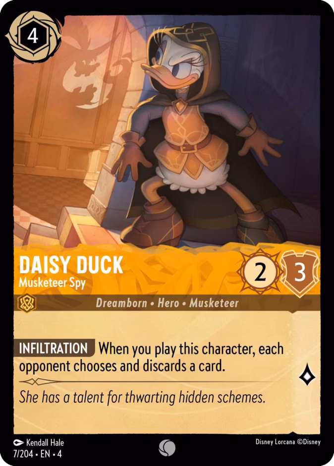 Daisy Duck - Musketeer Spy Lorcana card (7/204, Ursula's Return)
