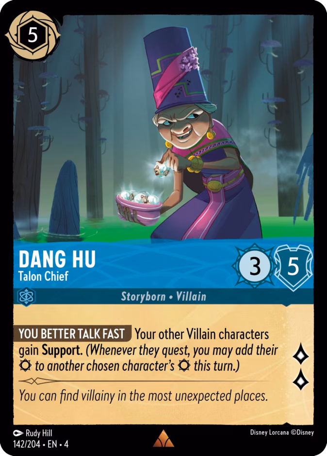 Dang Hu - Talon Chief Lorcana card (142/204, Ursula's Return)