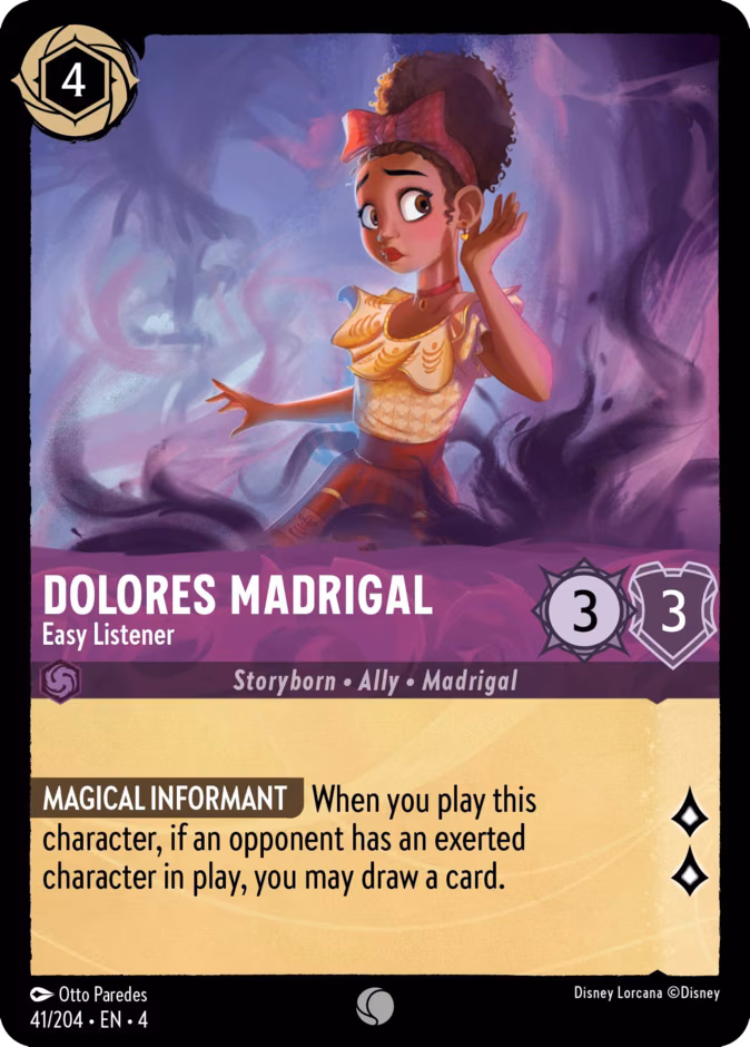Dolores Madrigal - Easy Listener Lorcana card (41/204, Ursula's Return)