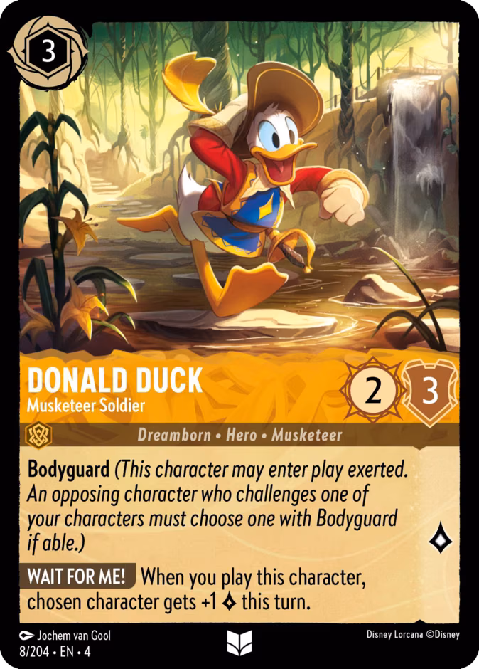 Donald Duck - Musketeer Soldier Lorcana card (8/204, Ursula's Return)