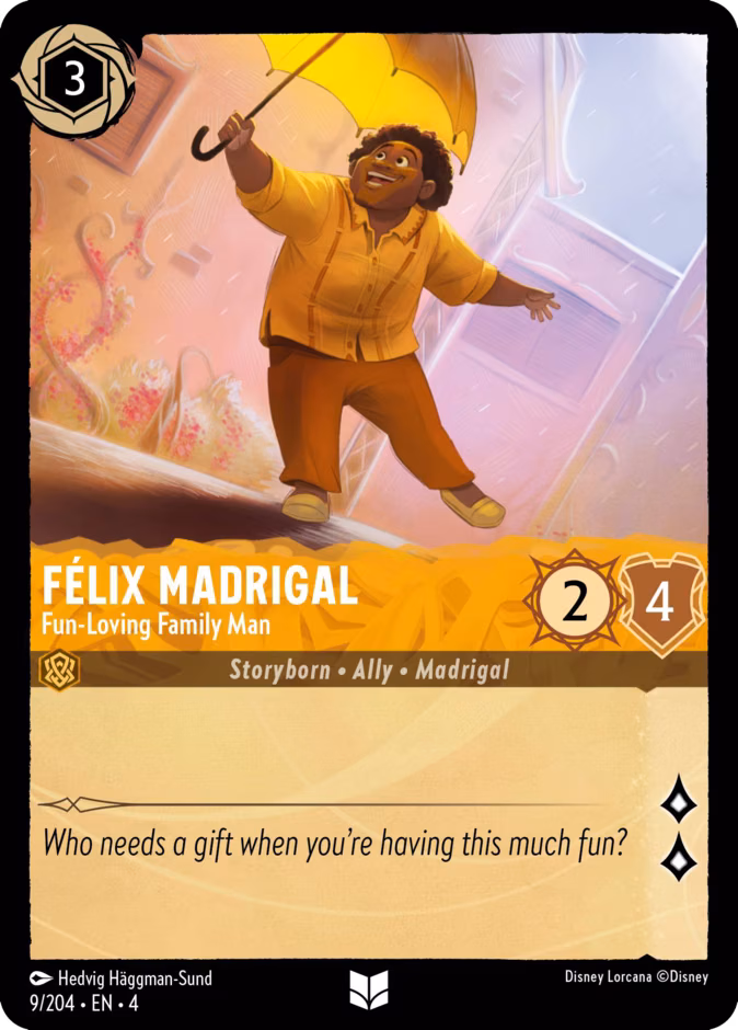 Félix Madrigal - Fun-Loving Family Man Lorcana card (9/204, Ursula's Return)
