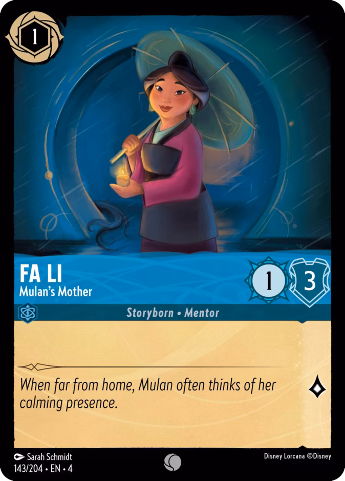 Fa Li - Mulan’s Mother Lorcana card (143/204, Ursula's Return)
