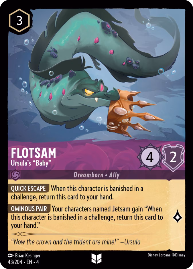 Flotsam - Ursula's "Baby" Lorcana card (43/204, Ursula's Return)
