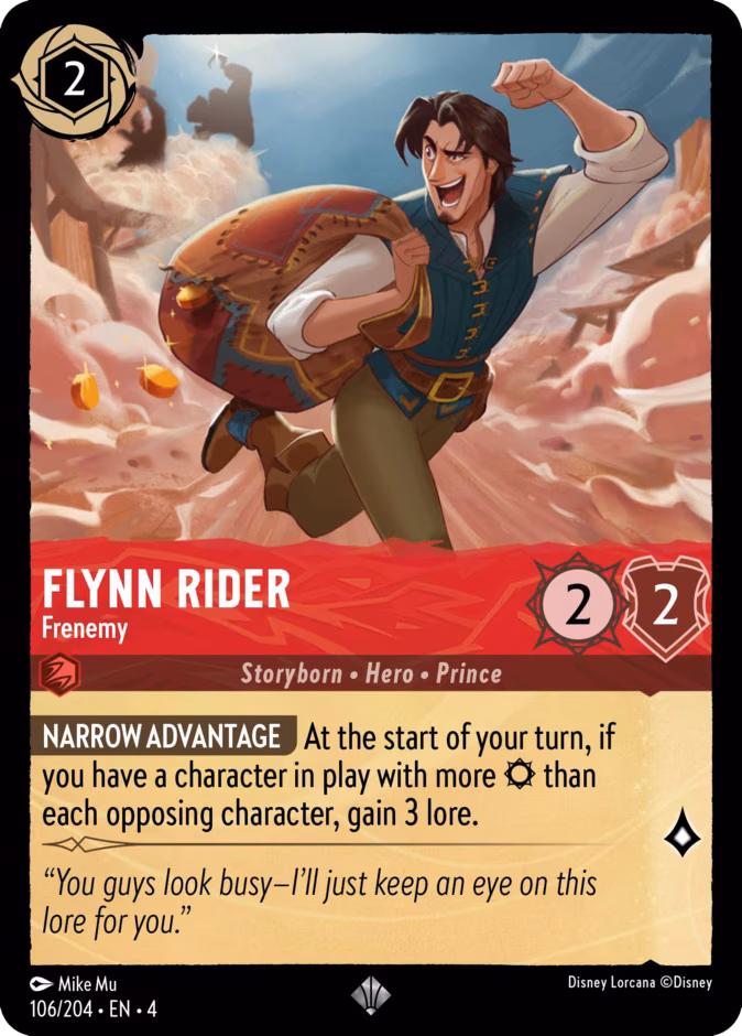 Flynn Rider - Frenemy Lorcana card (106/204, Ursula's Return)