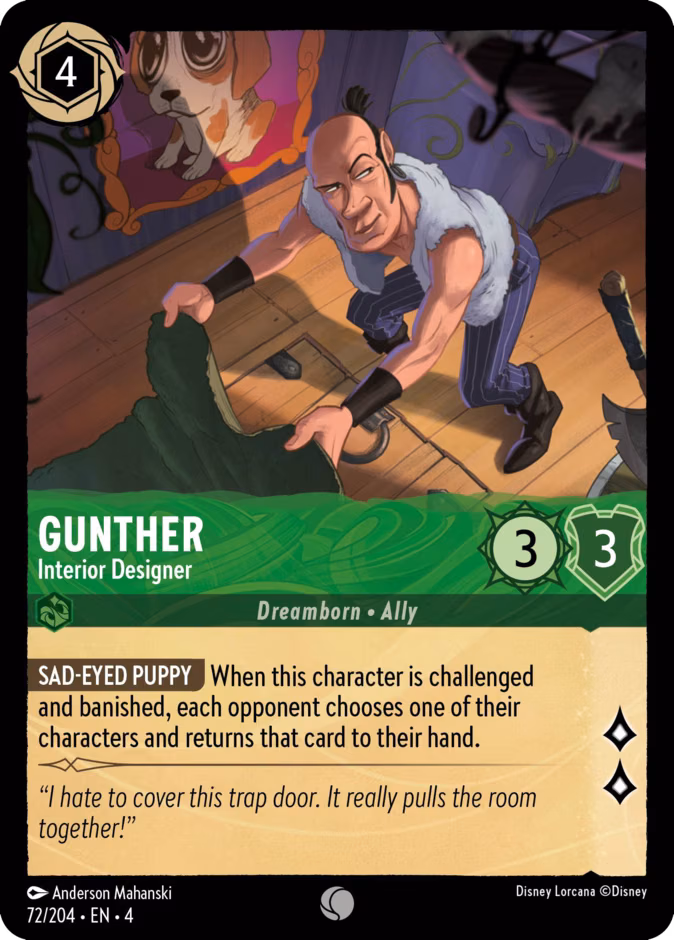 Gunther - Interior Designer Lorcana card (72/204, Ursula's Return)