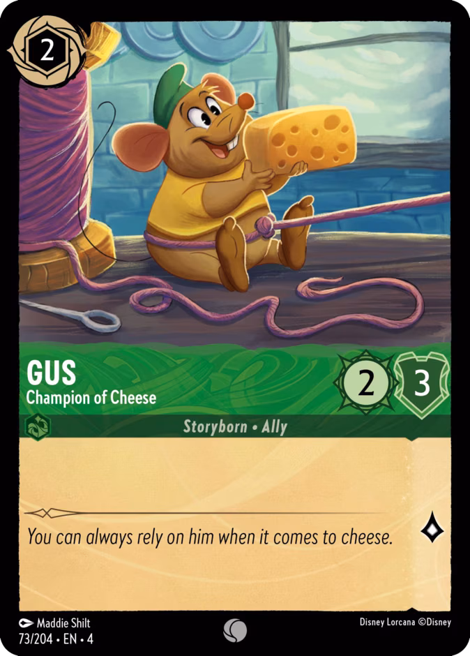 Gus - Champion of Cheese Lorcana card (73/204, Ursula's Return)