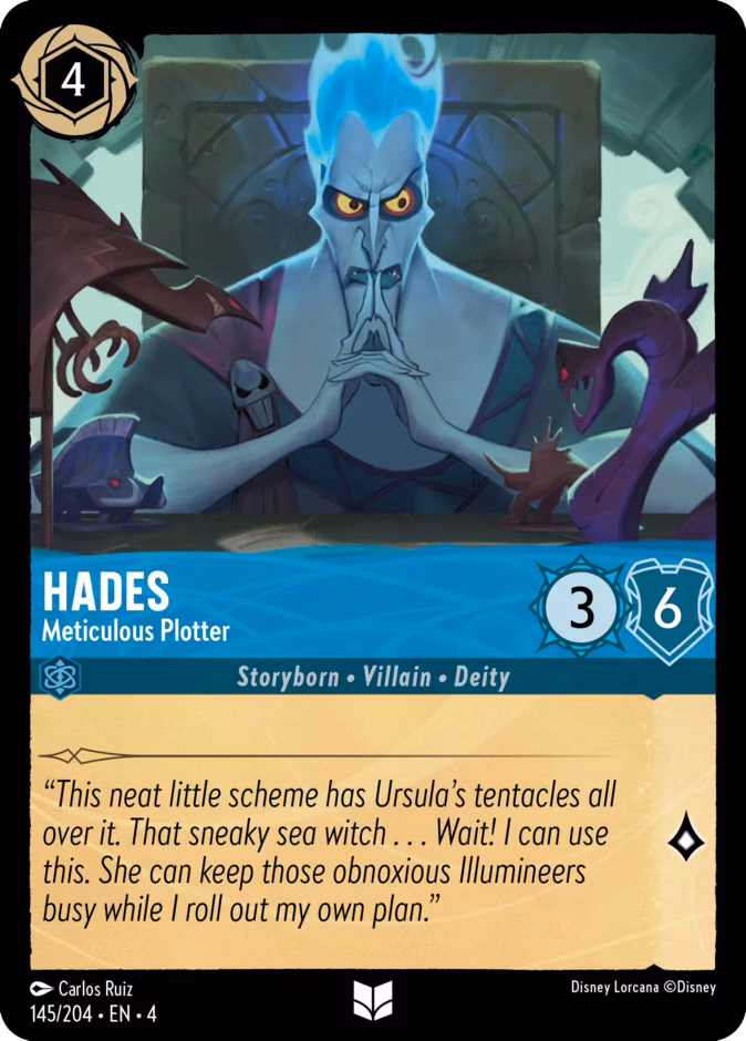 Hades - Meticulous Plotter Lorcana card (145/204, Ursula's Return)
