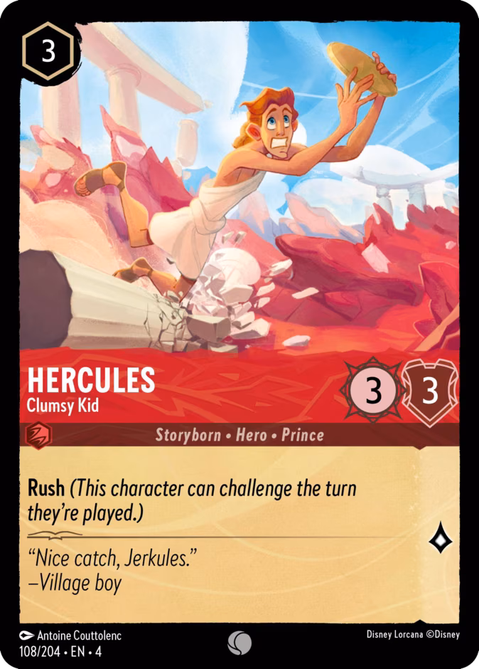 Hercules - Clumsy Kid Lorcana card (108/204, Ursula's Return)