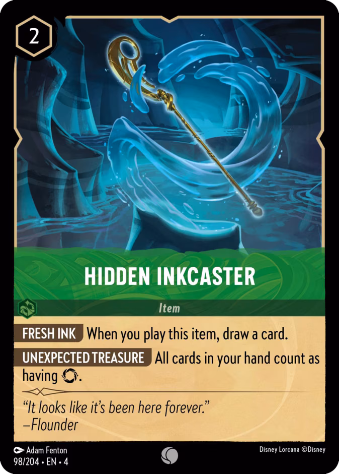Hidden Inkcaster Lorcana card (98/204, Ursula's Return)