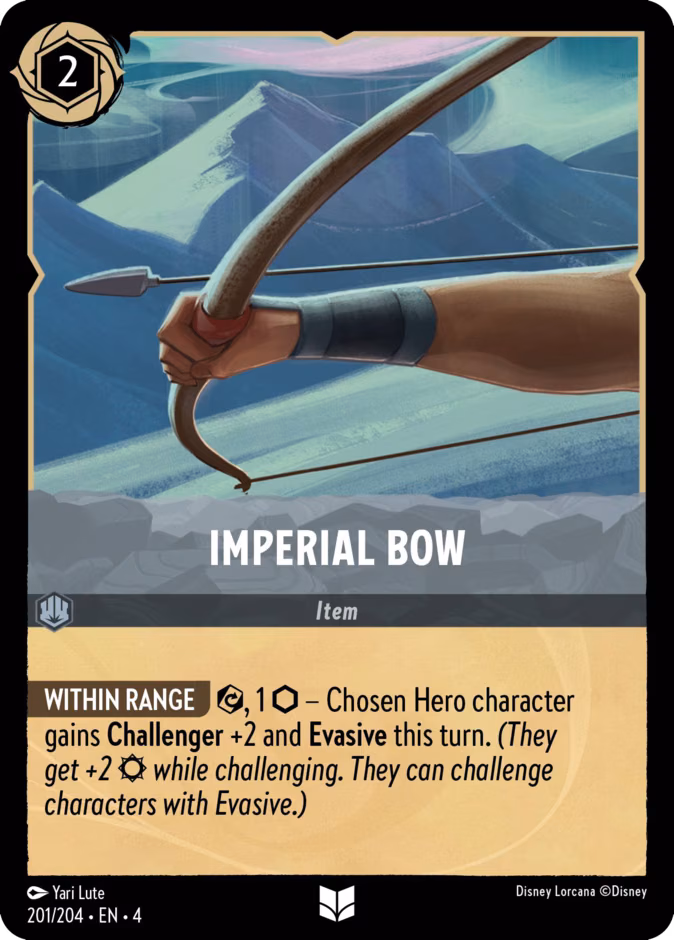Imperial Bow Lorcana card (201/204, Ursula's Return)