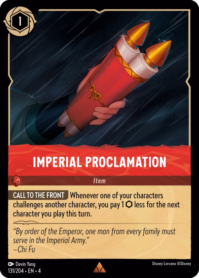 Imperial Proclamation Lorcana card (131/204, Ursula's Return)
