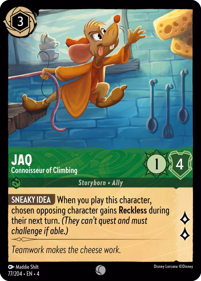 Jaq - Connoisseur of Climbing Lorcana card (77/204, Ursula's Return)