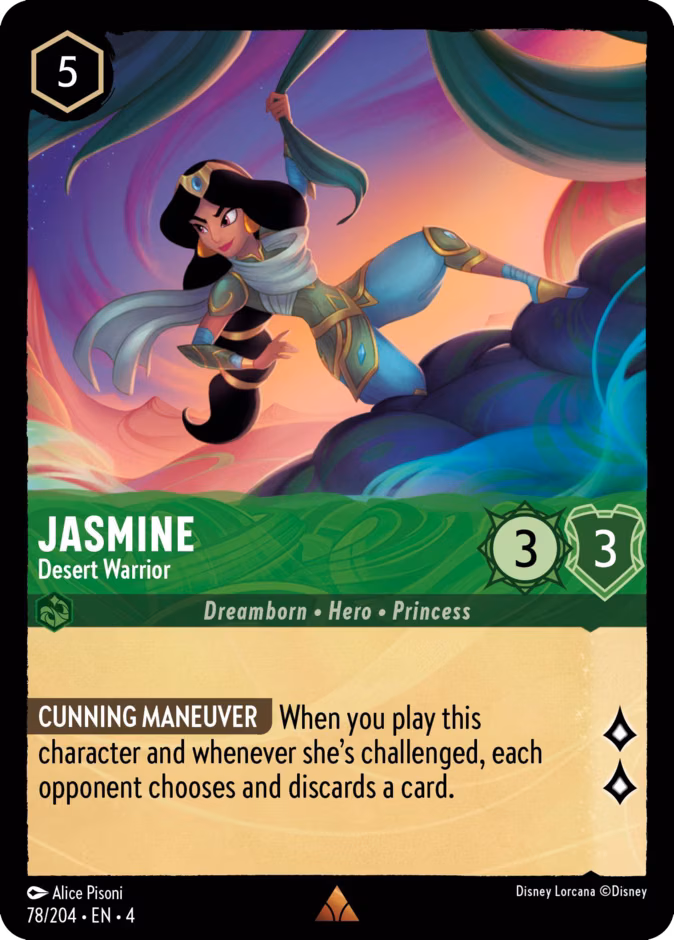 Jasmine - Desert Warrior Lorcana card (78/204, Ursula's Return)