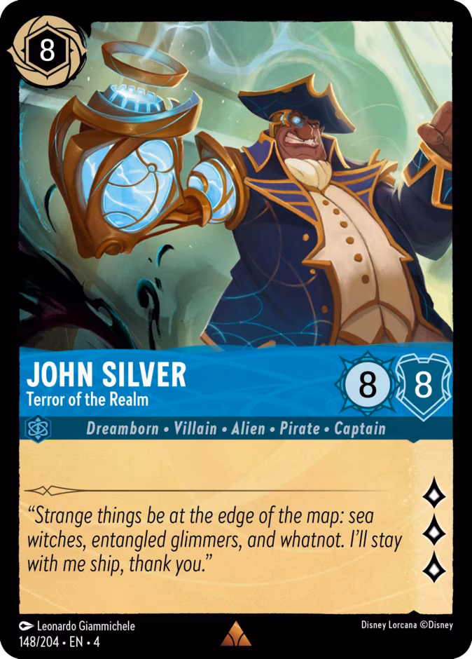 John Silver - Terror of the Realm Lorcana card (148/204, Ursula's Return)