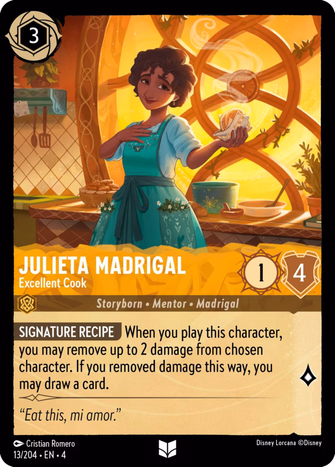 Julieta Madrigal - Excellent Cook Lorcana card (13/204, Ursula's Return)
