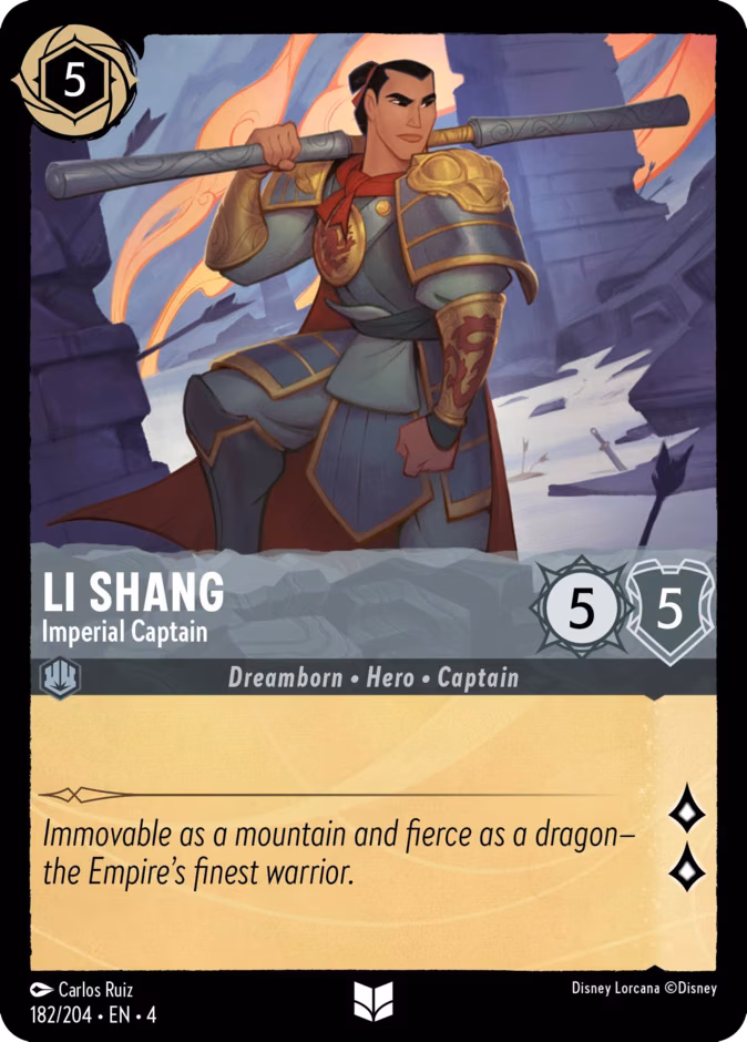 Li Shang - Imperial Captain Lorcana card (182/204, Ursula's Return)