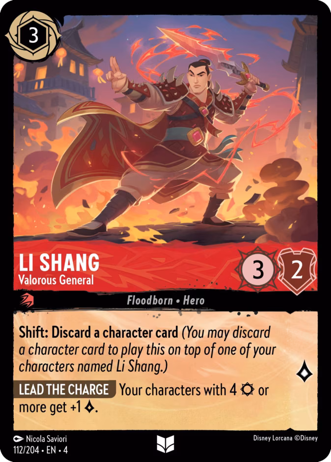 Li Shang - Valorous General Lorcana card (112/204, Ursula's Return)